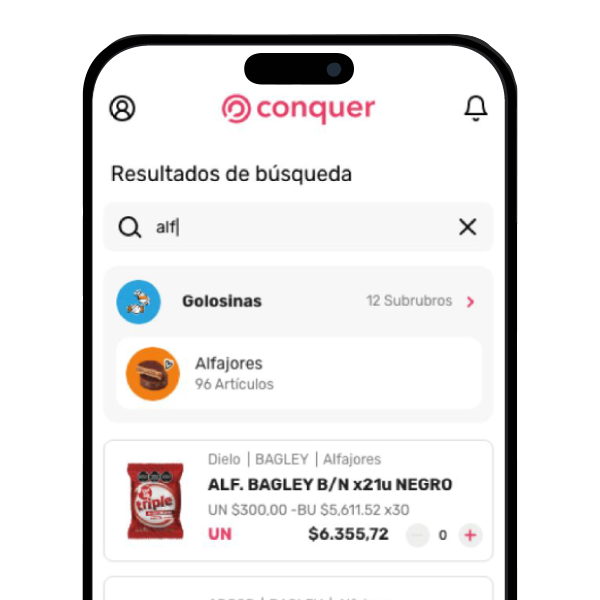 Portal Conquer B2B para autogestión de pedidos — integración nativa sin software adicional de terceros