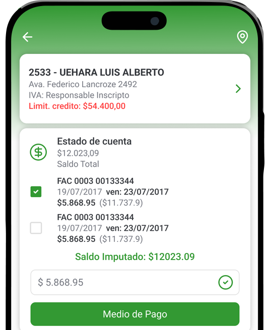 KIRI Ventas - Funcionalidad de cobranzas